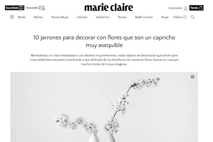 10 jarrones para decorar con flores que son un capricho muy asequible - Bruna