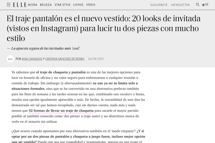 El traje pantalón es el nuevo vestido - Bruna