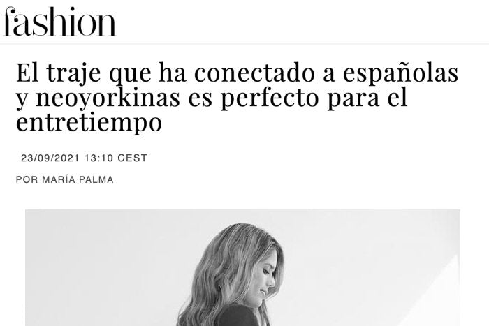 El traje que ha conectado a españolas y neoyorkinas es perfecto para el entretiempo - Bruna