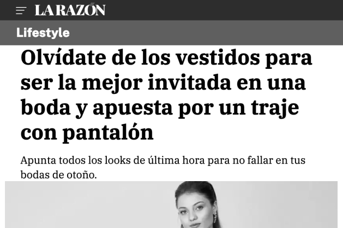 Olvídate de los vestidos para ser la mejor invitada en una boda y apuesta por un traje con pantalón - Bruna