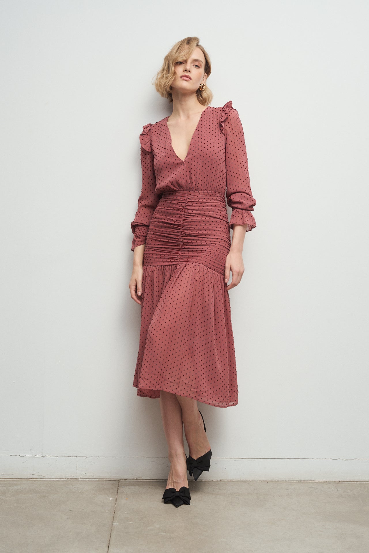 Vestido Casilda Plumeti Rosa Lipstick · Lady B ·