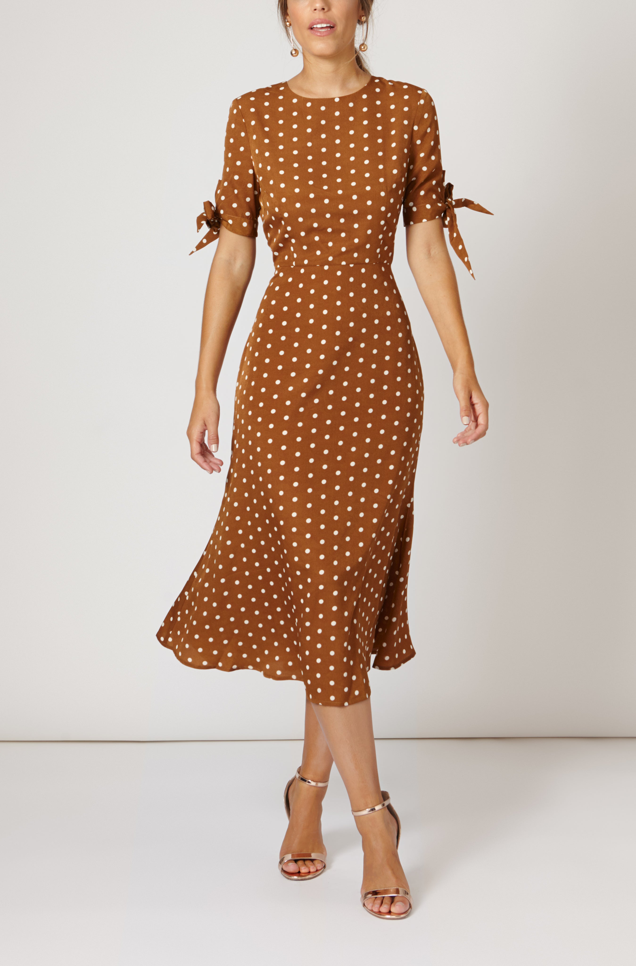 Laila Polka Dot Brown Dress · Iconics ·