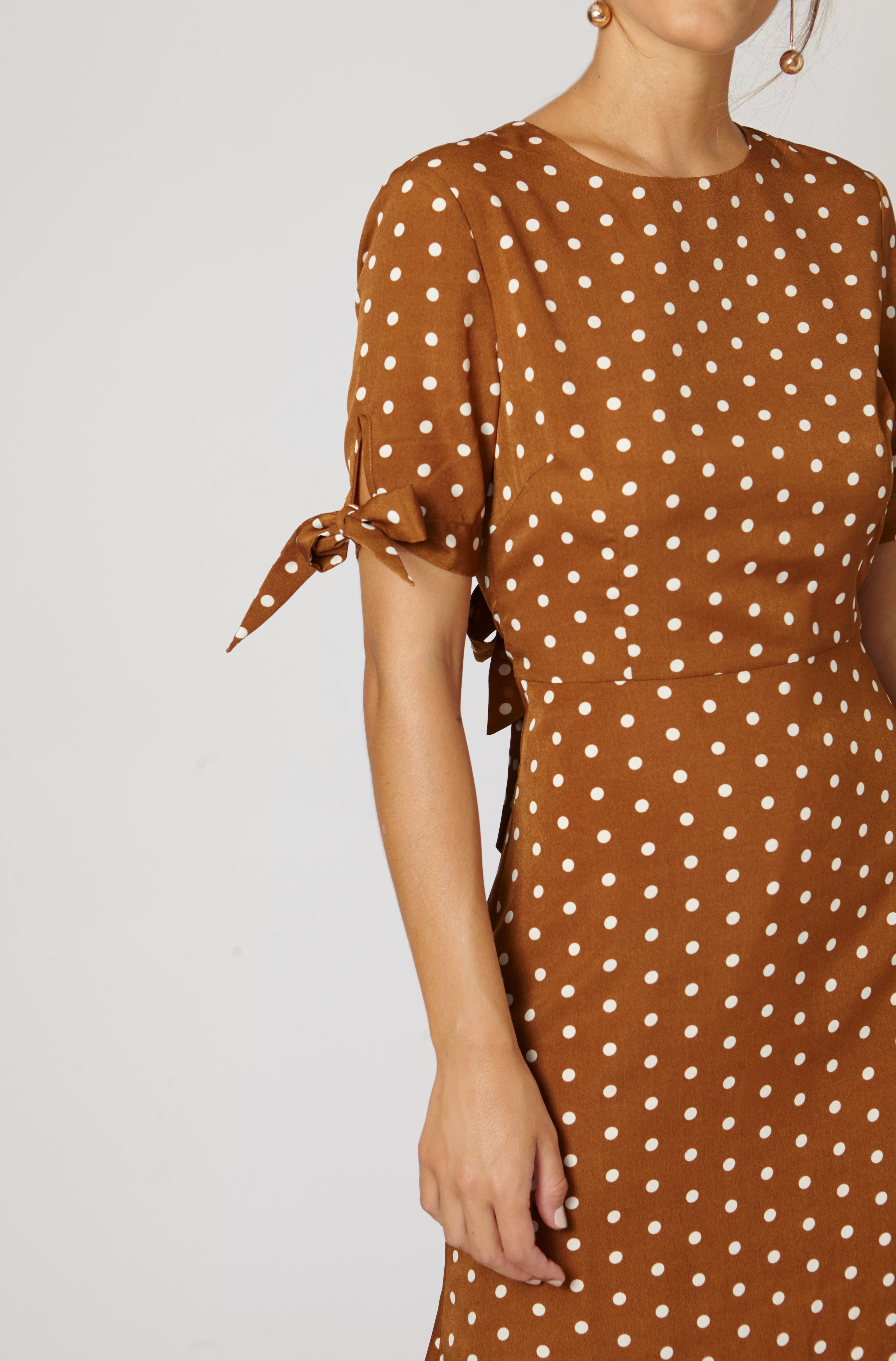 Laila Polka Dot Brown Dress · Iconics ·