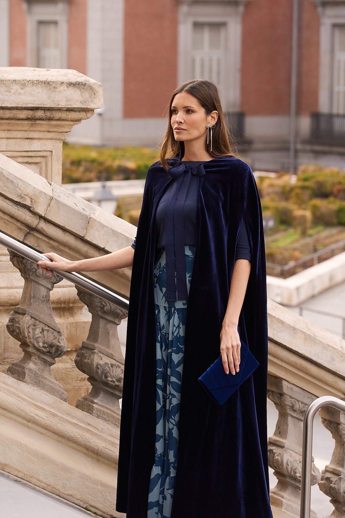Margaret Navy Velvet Cape · Icons ·