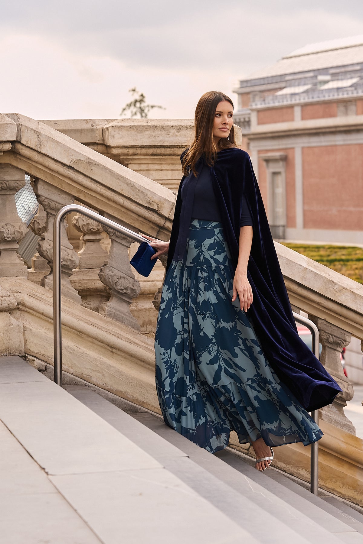 Margaret Navy Velvet Cape · Icons ·