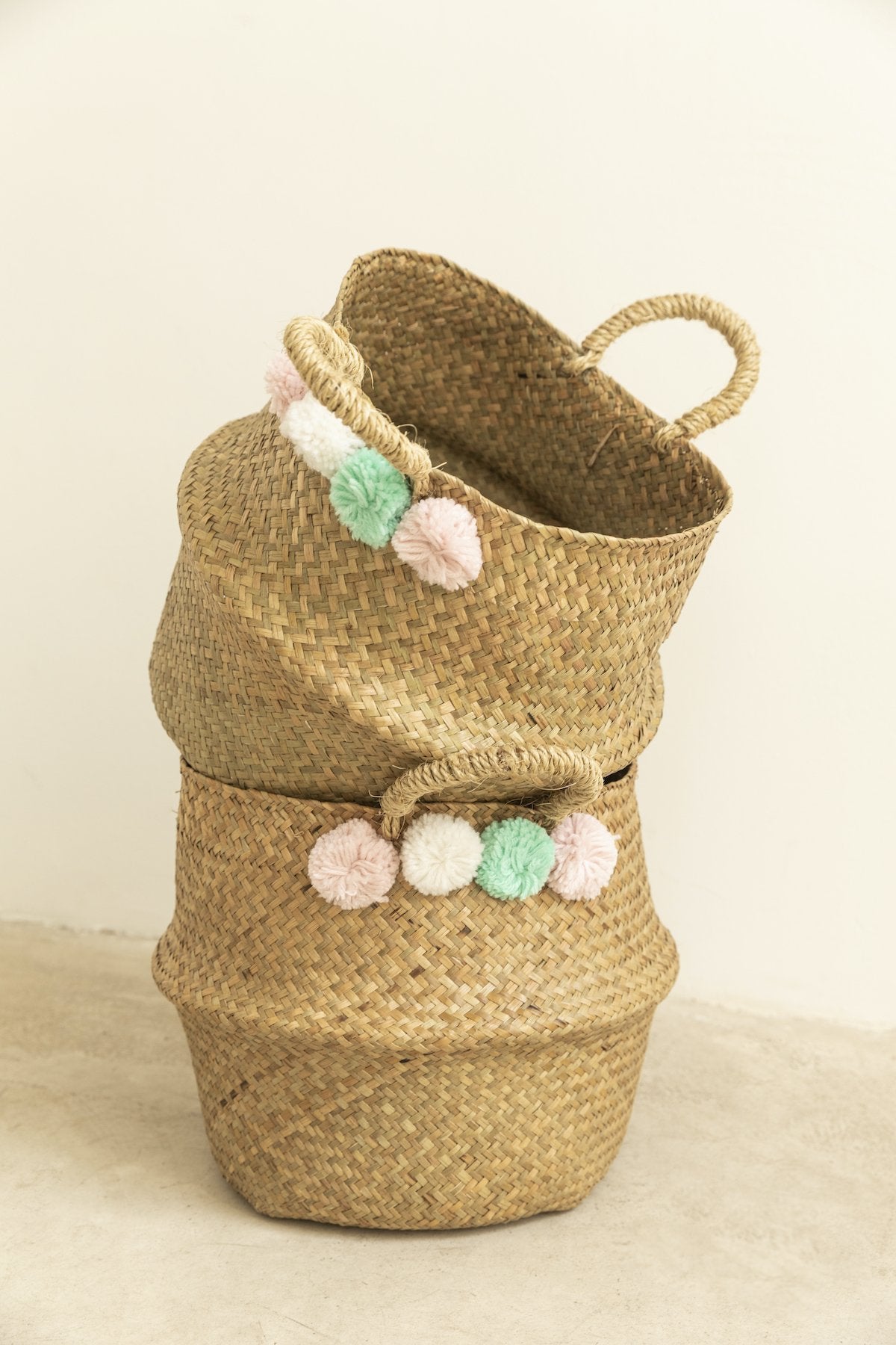 Cesta Plegable Pompones · Deco · - Bruna