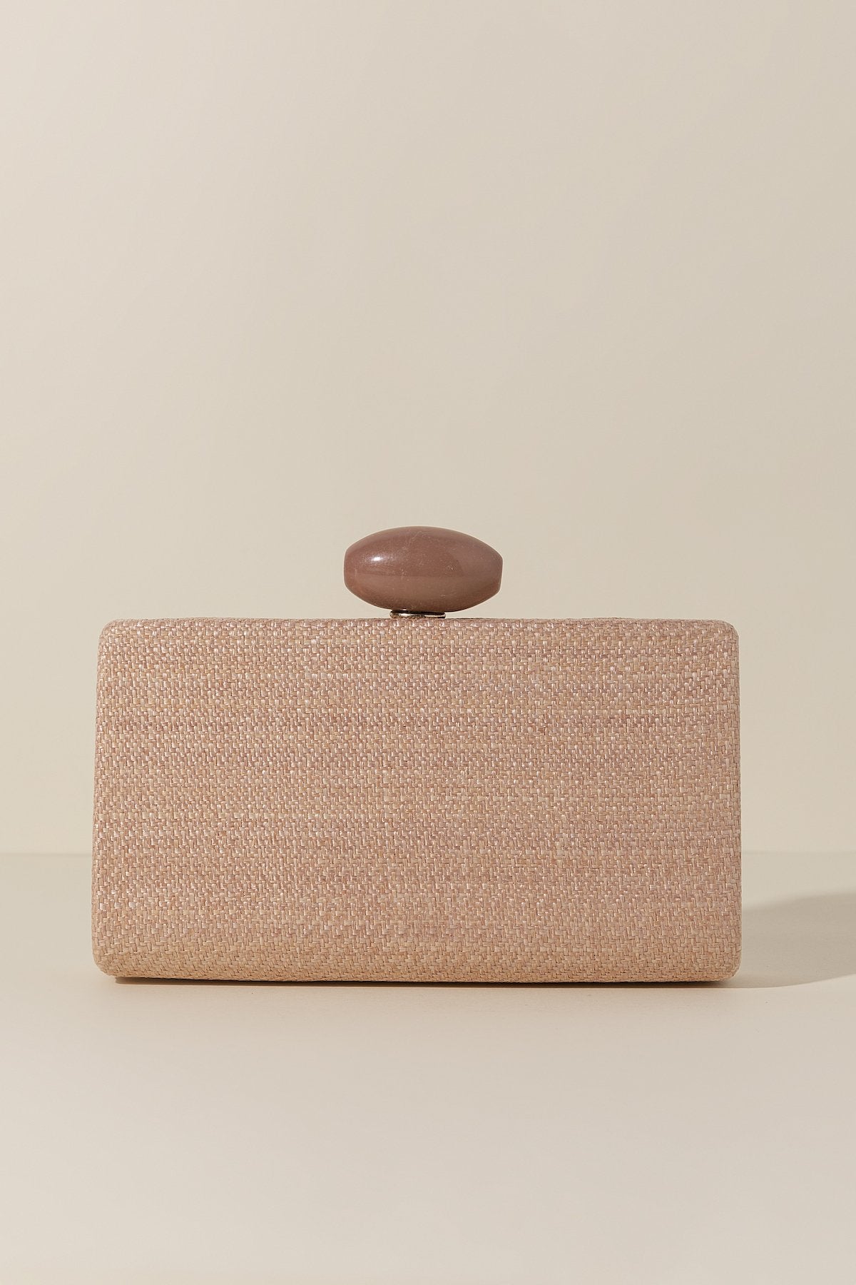 Clutch Hueso Rafia Rosa Maquillaje · Rivera · - Bruna