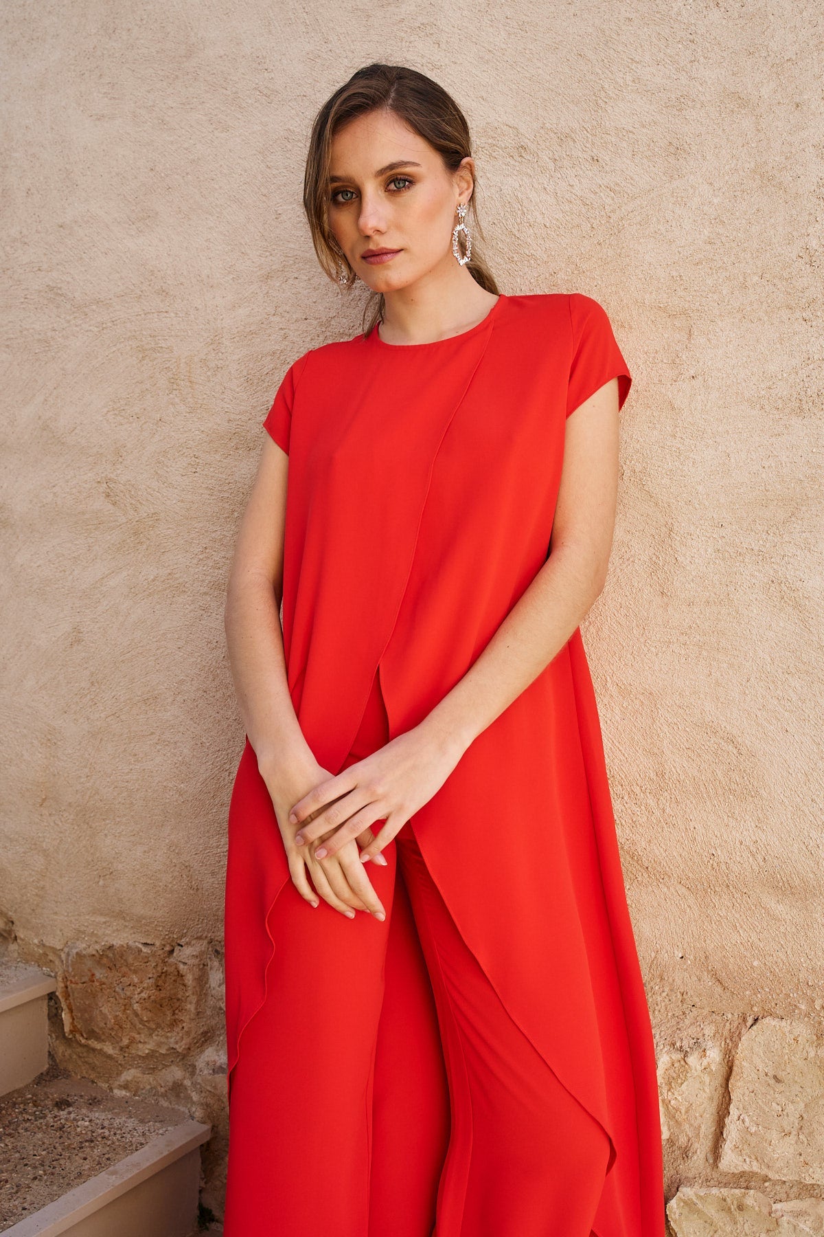 Conjunto Top Maca + Pantalon Lisa Crimson · Le Jardin · - Bruna