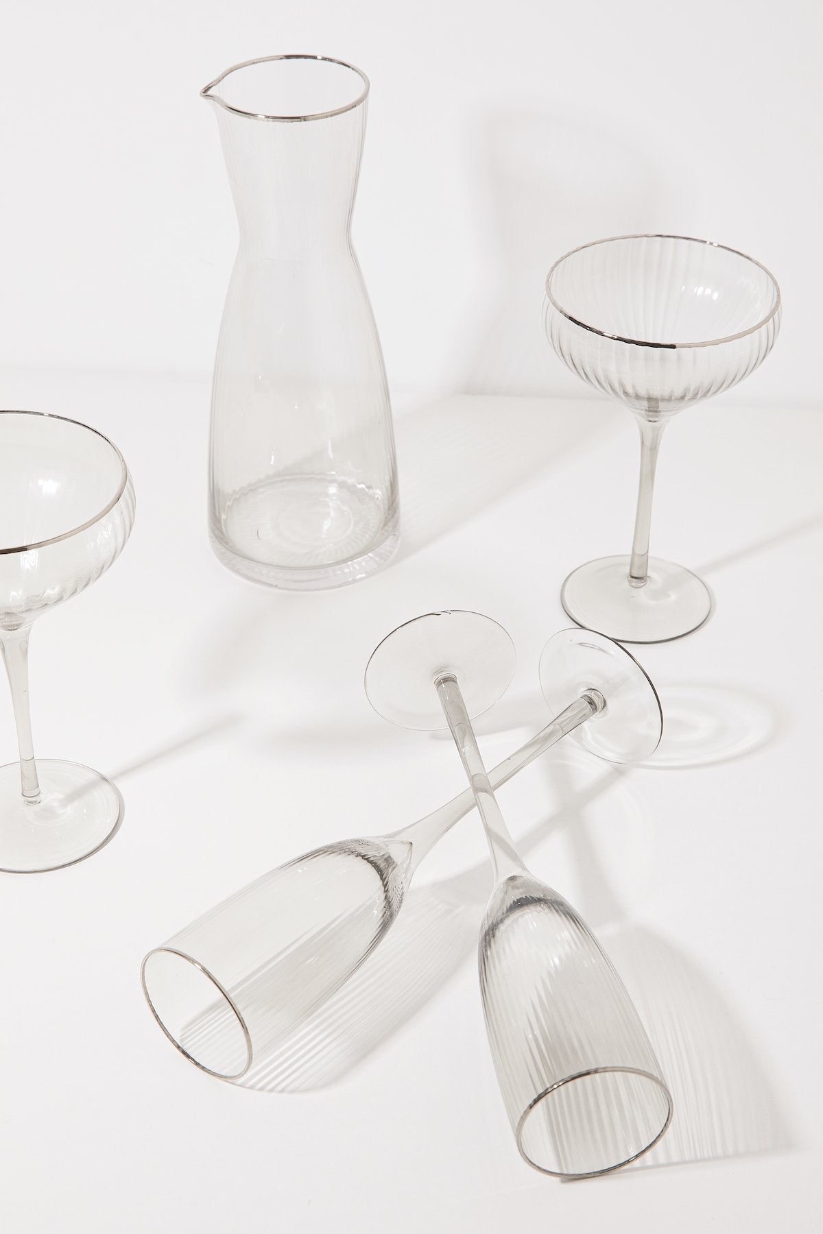 Copa de Champagne Gris Plomo con filo plata · Deco · - Bruna