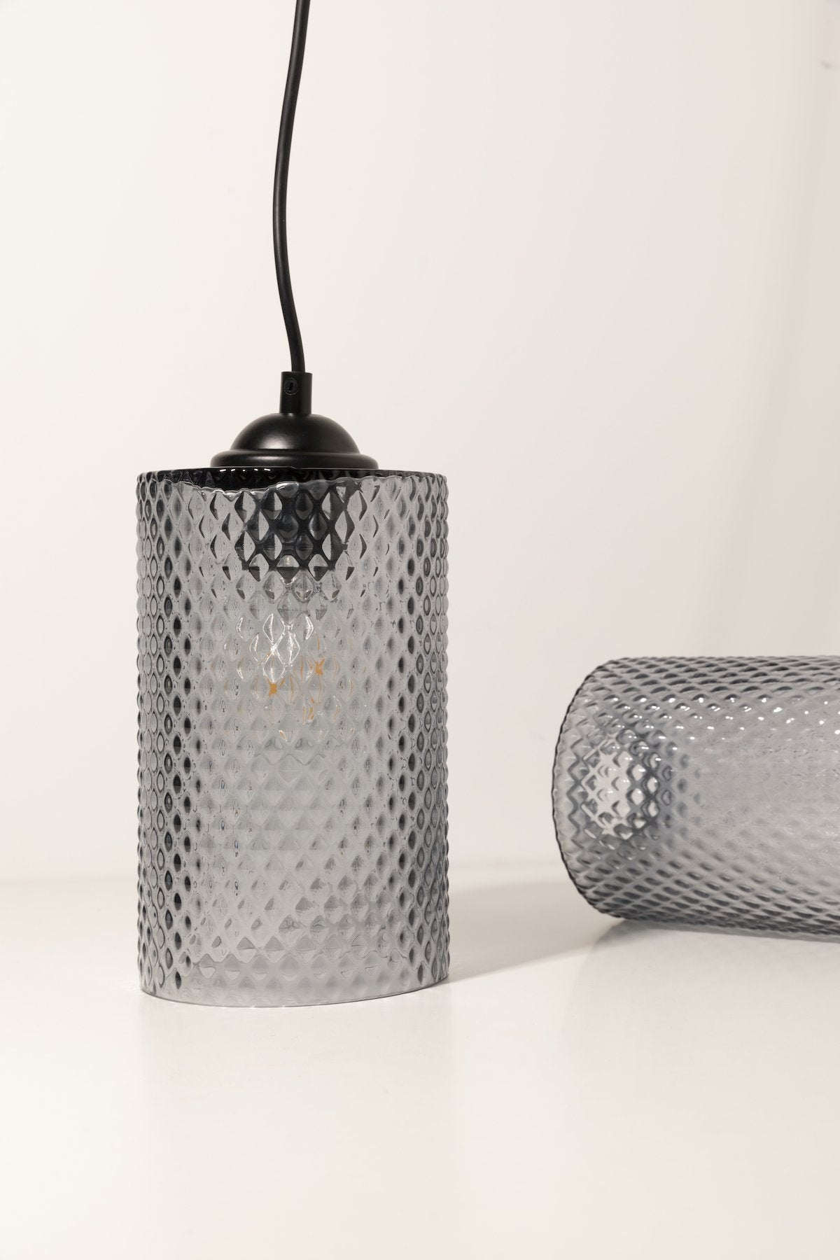 Lampara Hedy Vidrio Tallado Plomo · Deco · - Bruna