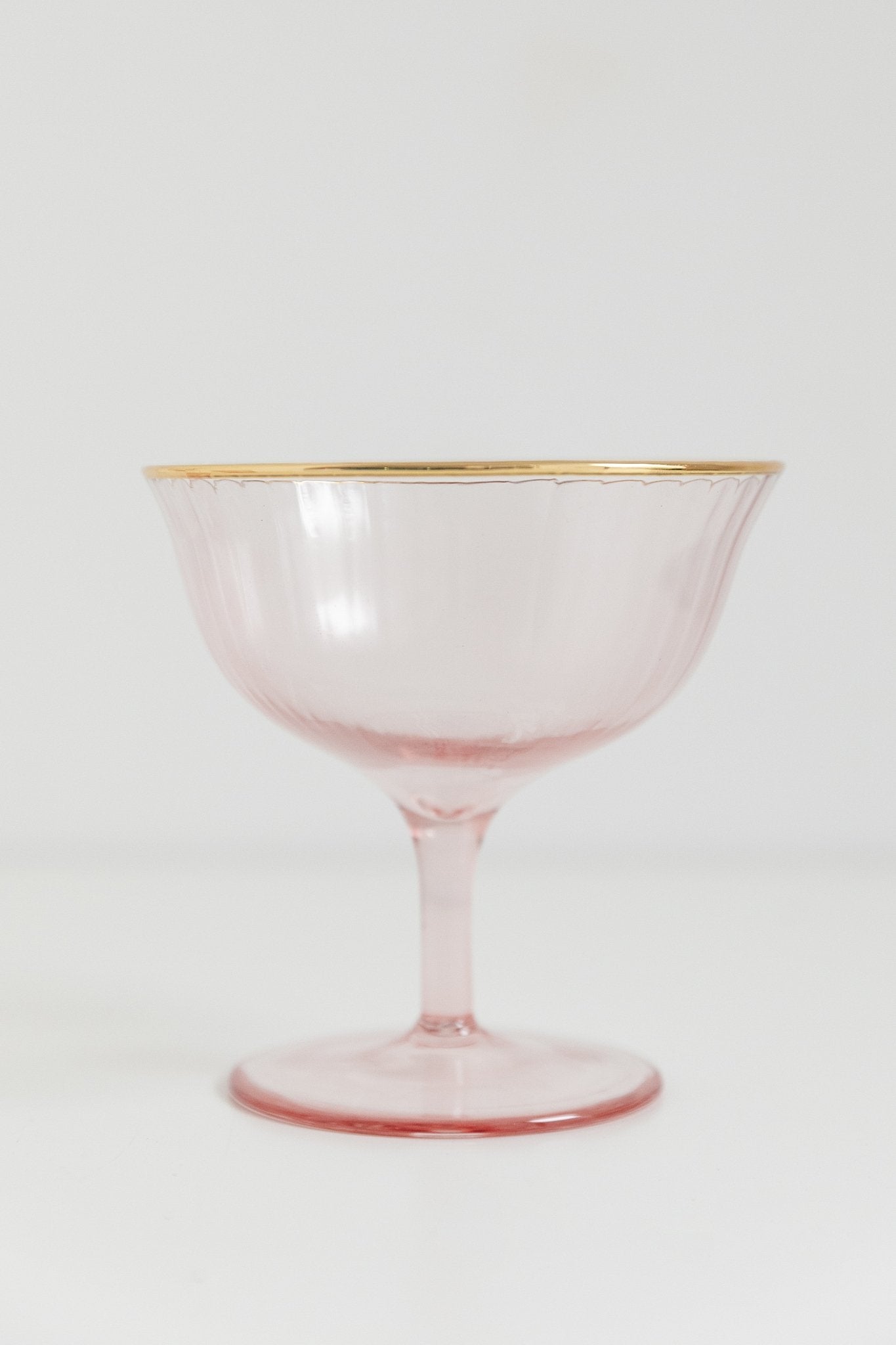Set de 4 Copas de Champagne Rosa con filo dorado · Deco · - Bruna