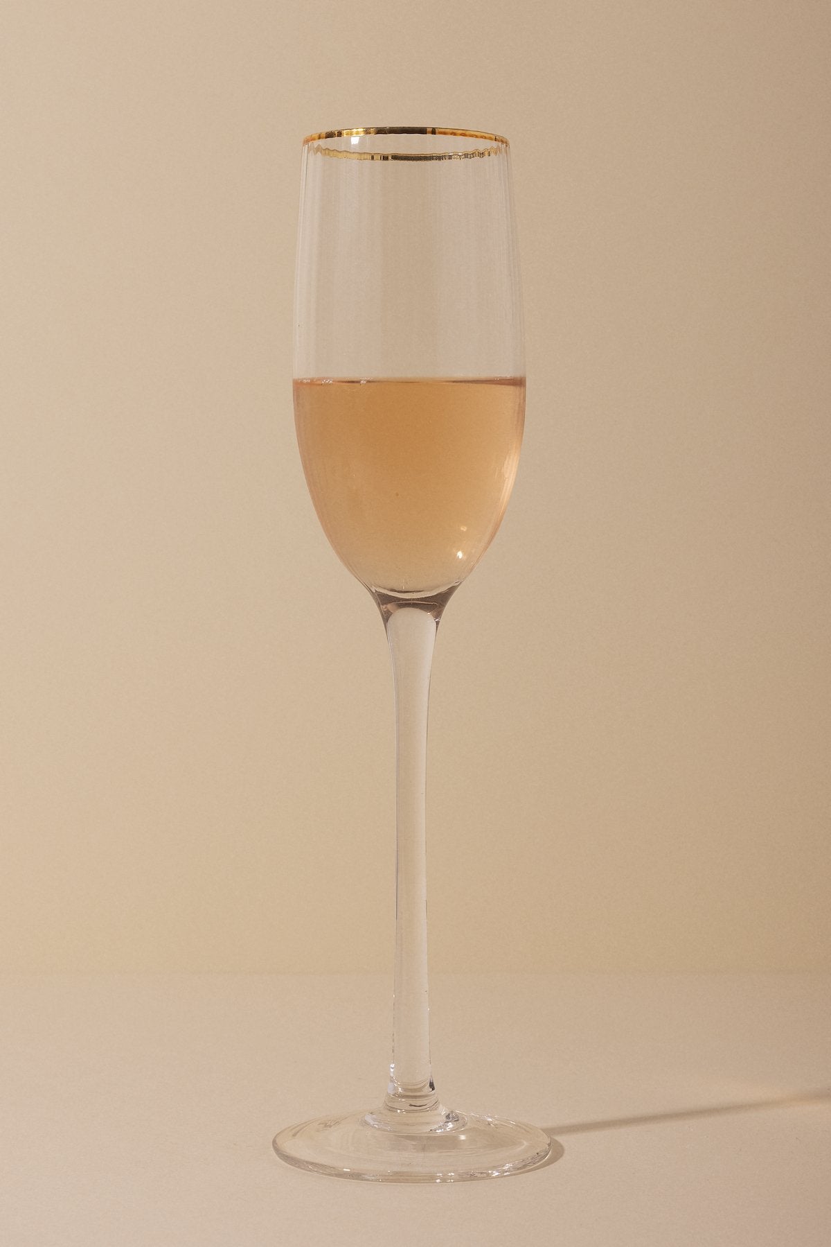 Set de 6 Copas de champagne Nadine con filo dorado individual · Deco · - Bruna