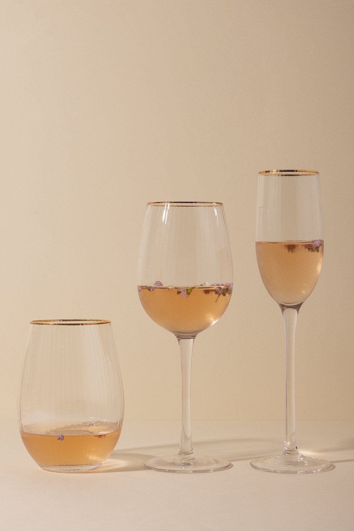 Set de 6 Vasos Nadine con filo dorado · Deco · - Bruna