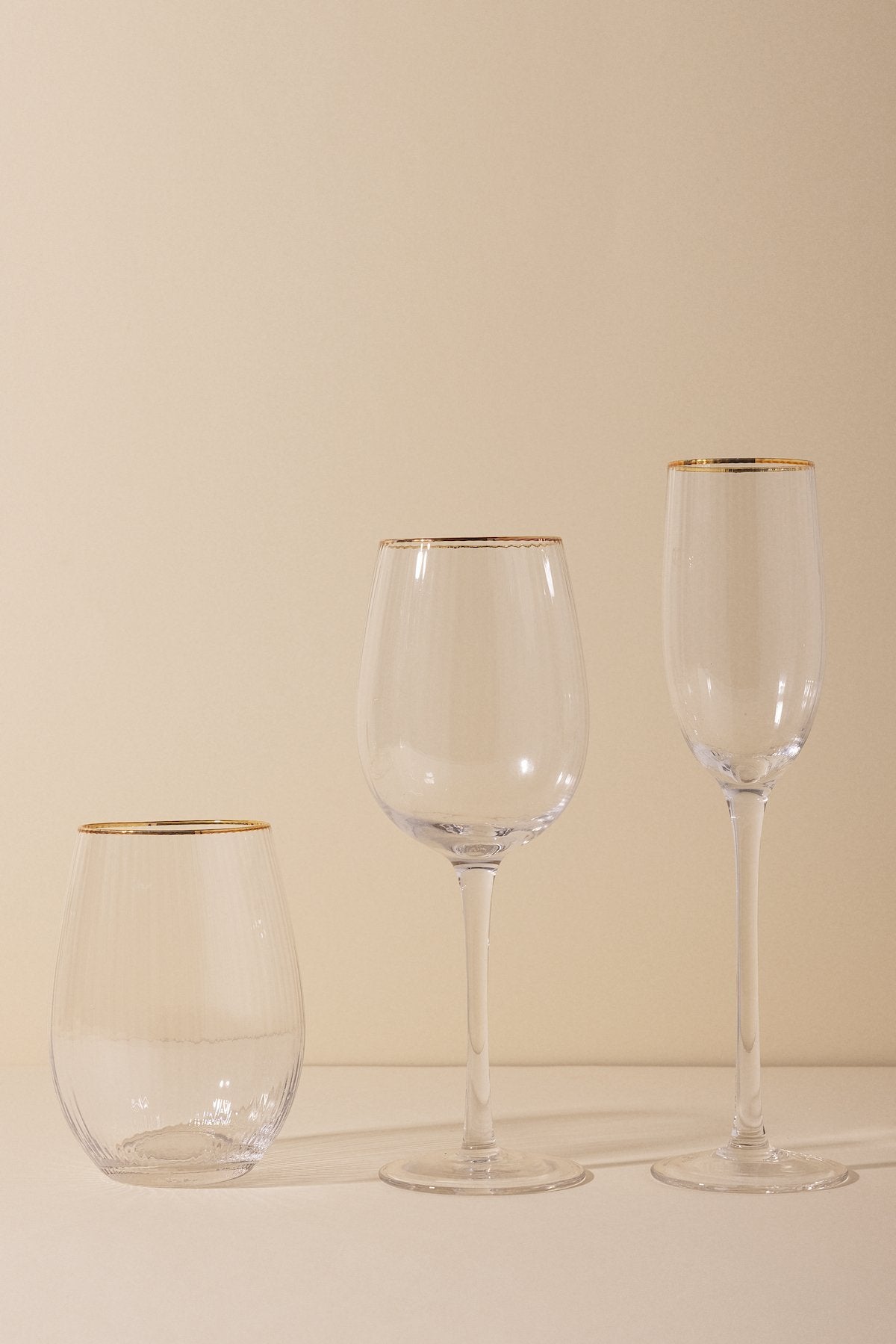 Set de 6 Vasos Nadine con filo dorado · Deco · - Bruna