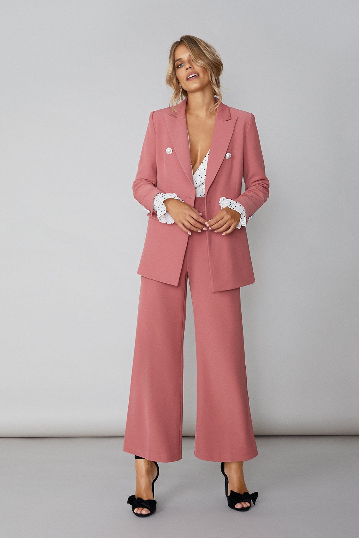 Traje Chaqueta Helena + Pantalon Adion Old Rose · Lady B · - Bruna