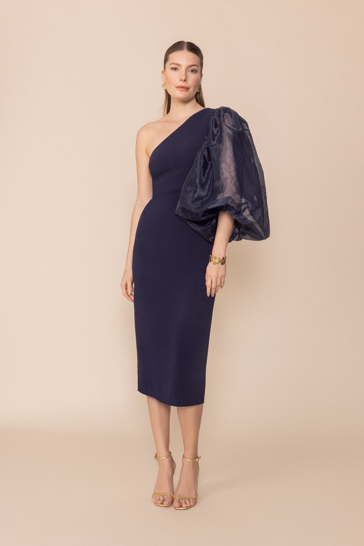 Vestido Charlotte Navy · Flora · - Bruna