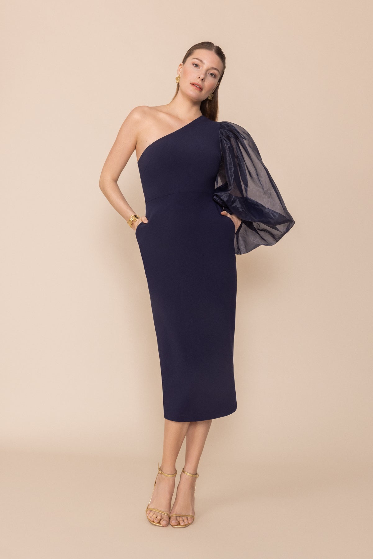 Vestido Charlotte Navy · Flora · - Bruna