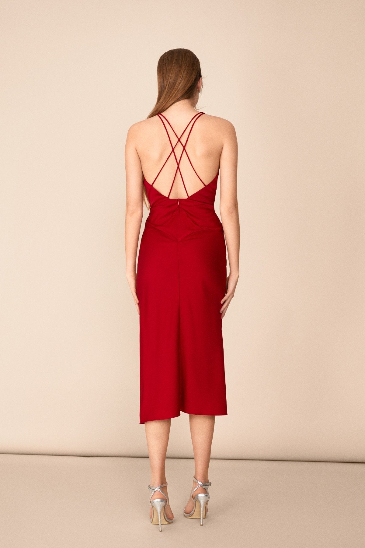 Vestido Lina Rojo Cereza · Rivera · - Bruna
