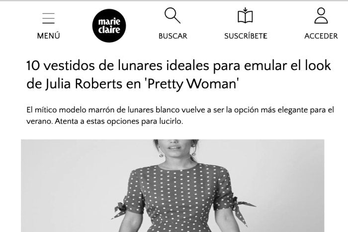 10 vestidos de lunares ideales para emular el look de Julia Roberts en 'Pretty Woman' - Bruna