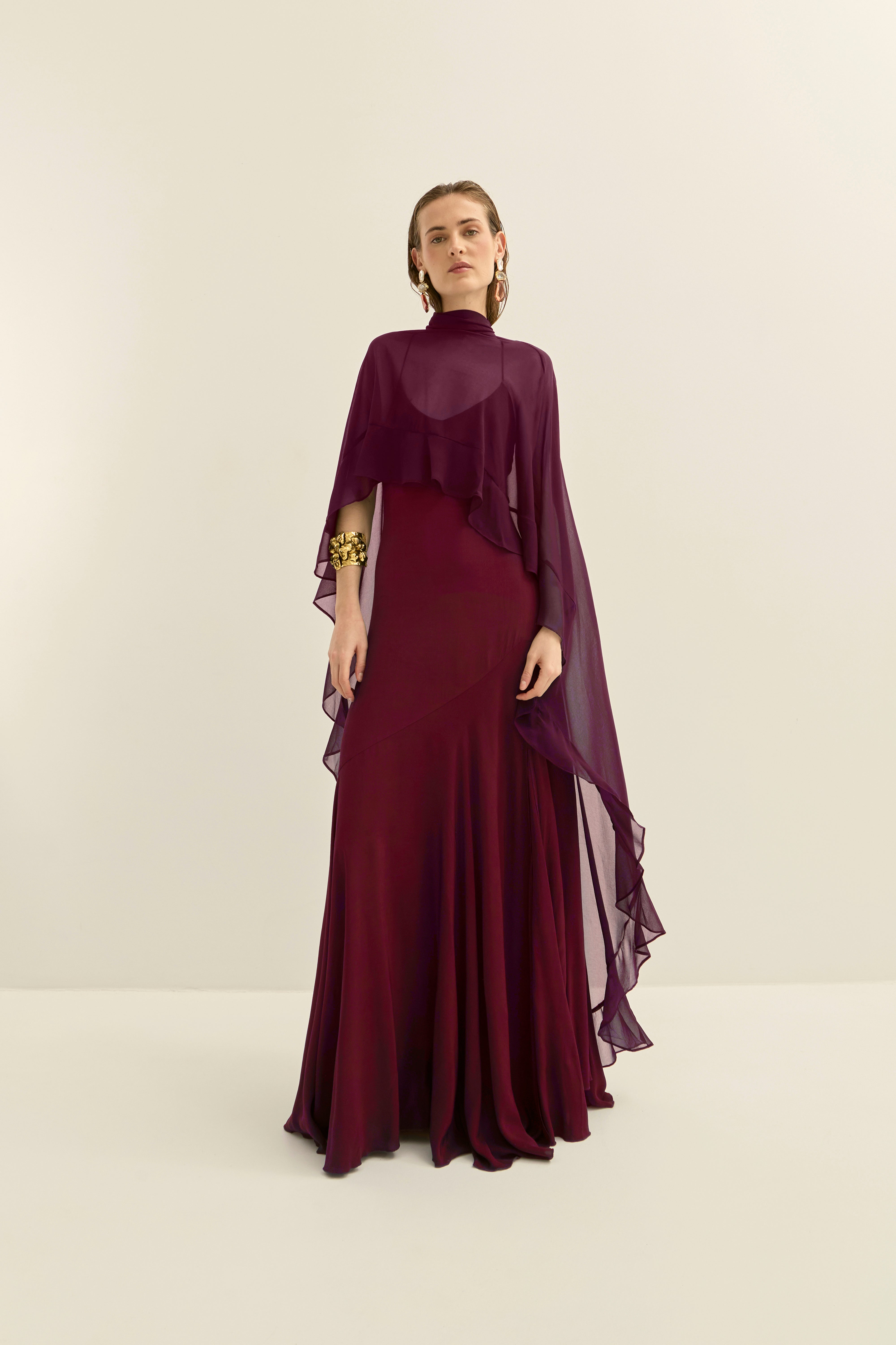 Vestido Augusta Burdeos · Allegra ·