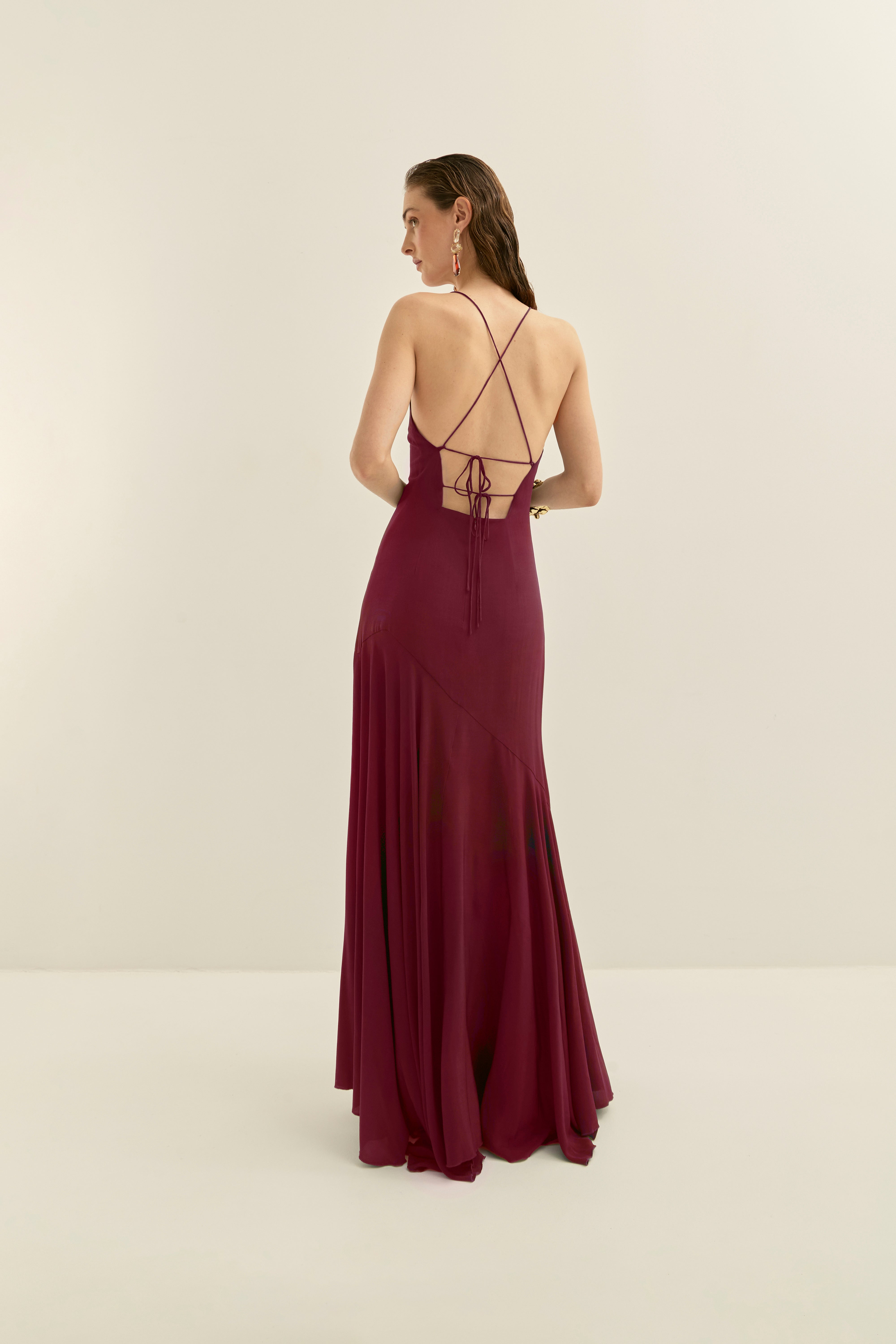 Vestido Augusta Burdeos · Allegra ·