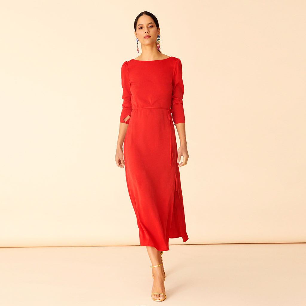 Vestido Camille Rojo para invitada de boda – colección Icons | Bruna
