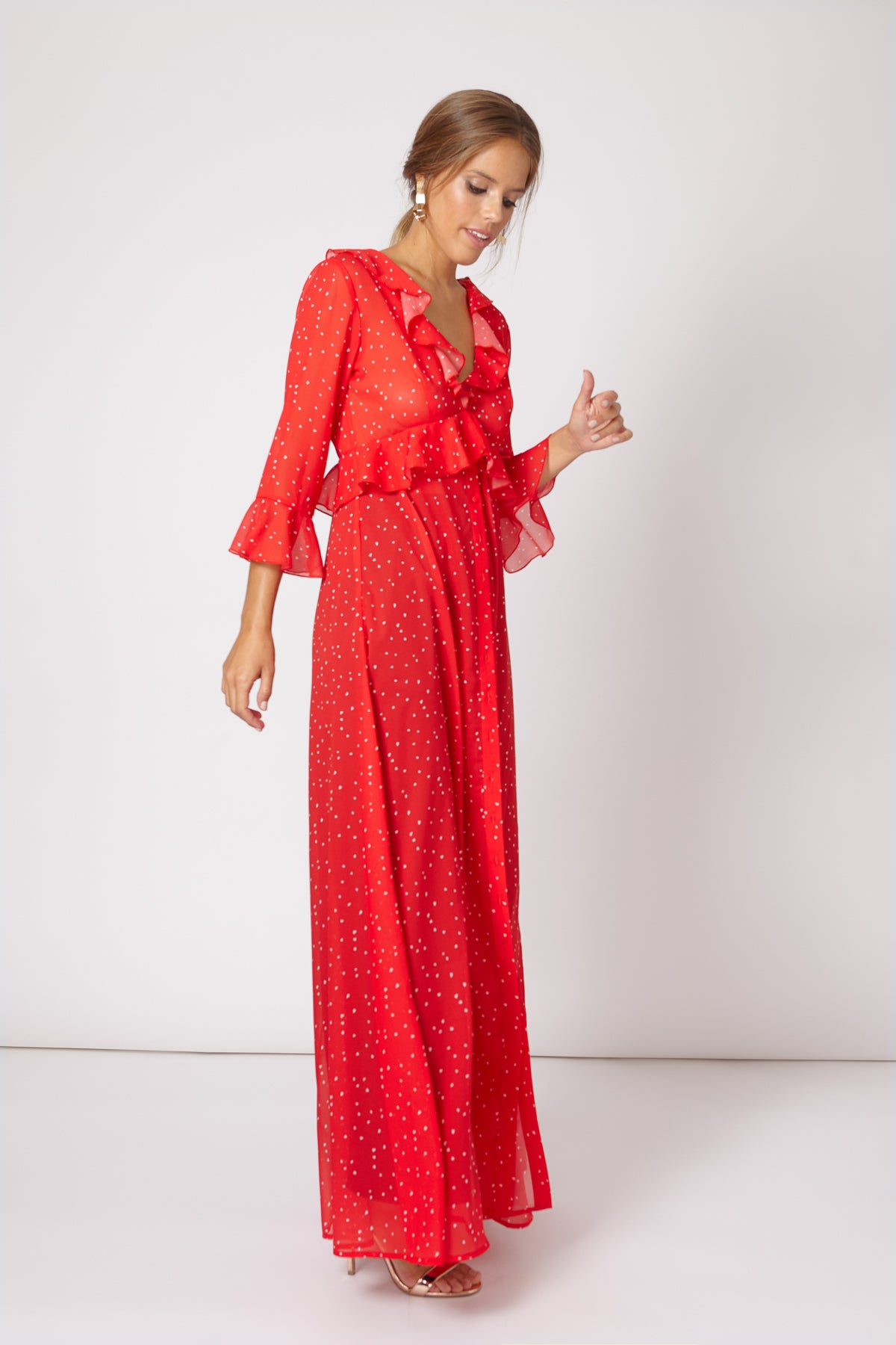 Vestido/ Bata Janis Rojo/Blanco SS19 - brunacoleccion bruna invitadaperfecta invitadaboda invitadabruna boda guest wedding 
