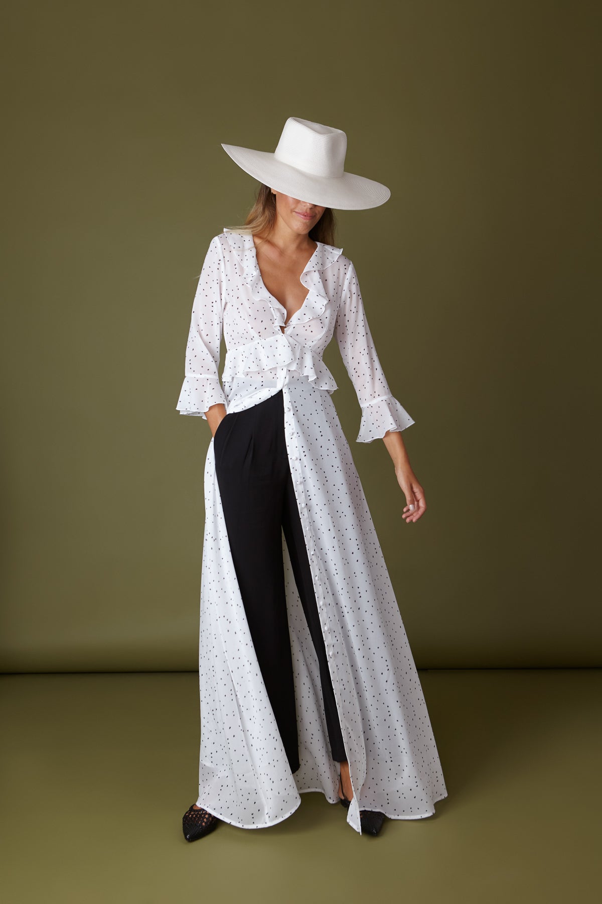 Vestido/ Bata Janis B/N SS19 - brunacoleccion bruna invitadaperfecta invitadaboda invitadabruna boda guest wedding 