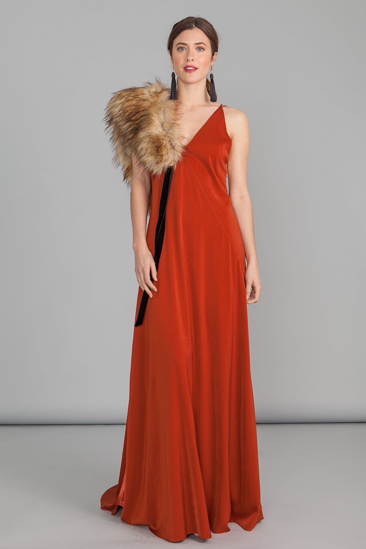 Vestido Grace Cognac - brunacoleccion bruna invitadaperfecta invitadaboda invitadabruna boda guest wedding 