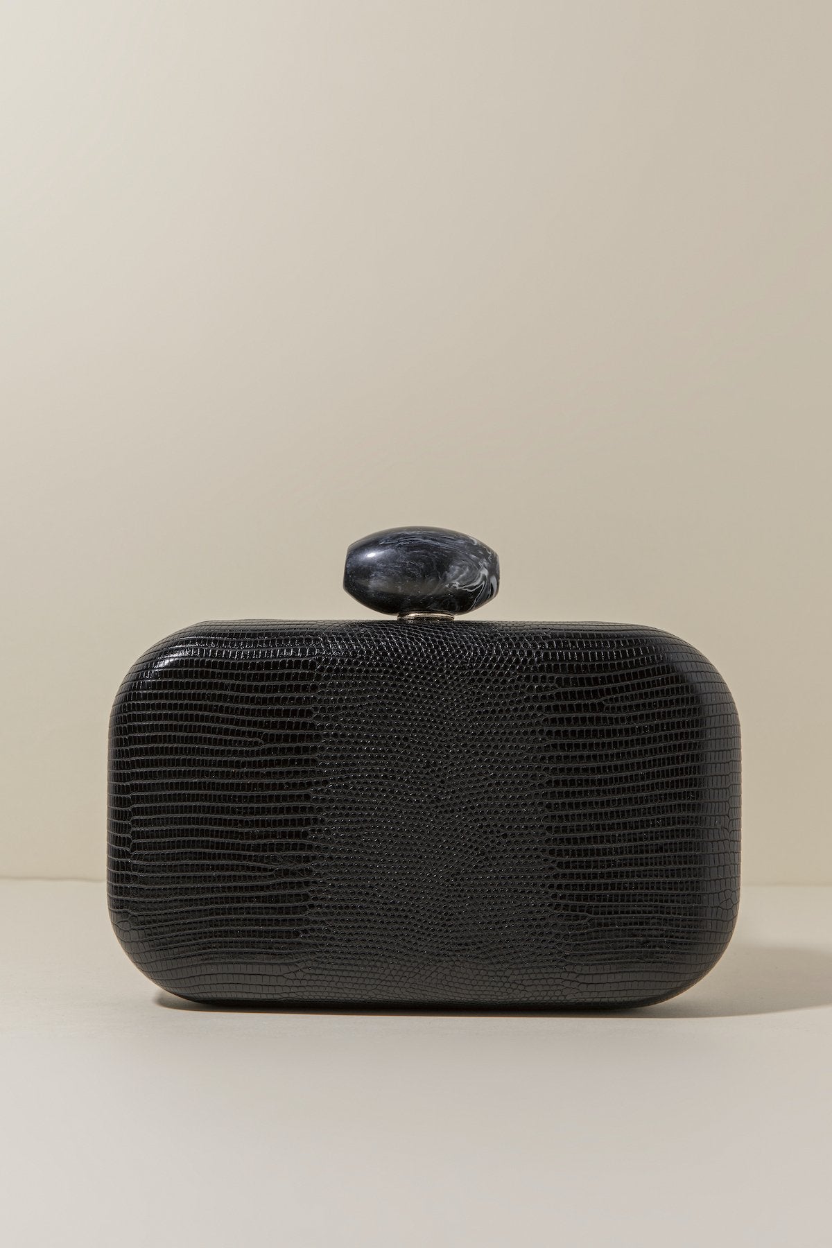 Clutch Hueso Snake Negro · Lady B · - Bruna