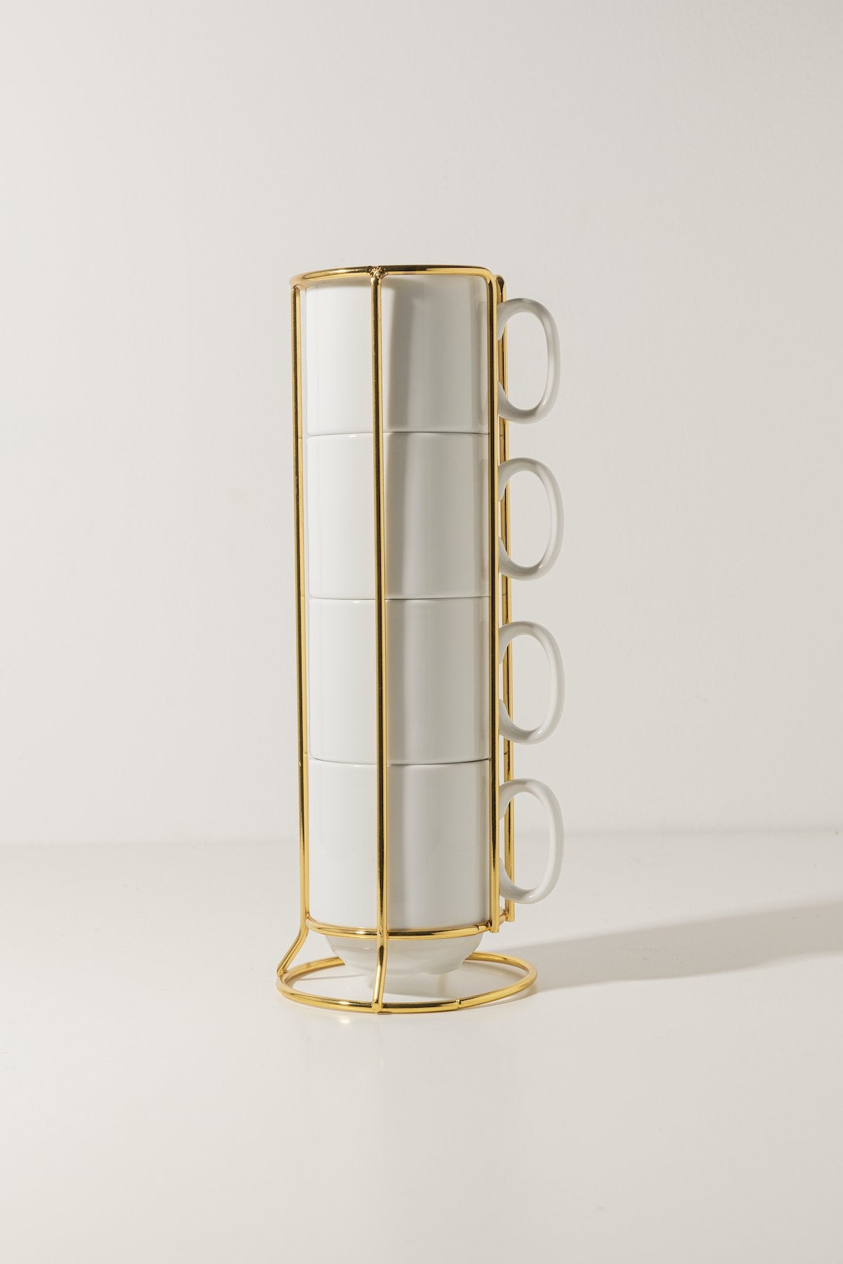 Set de 4 tazas de café con soporte dorado · Deco · - Bruna