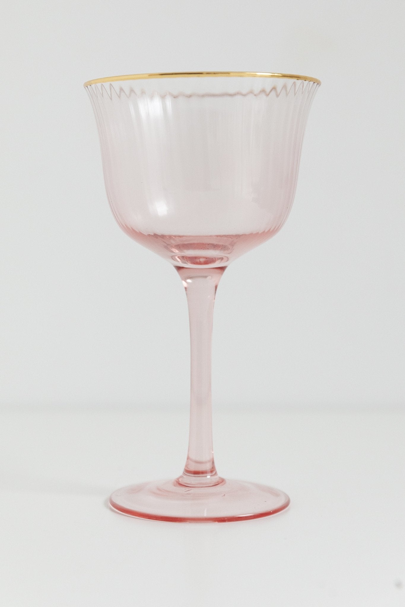 Set de 6 Copas de Vino Rosa con filo dorado · Deco · - Bruna