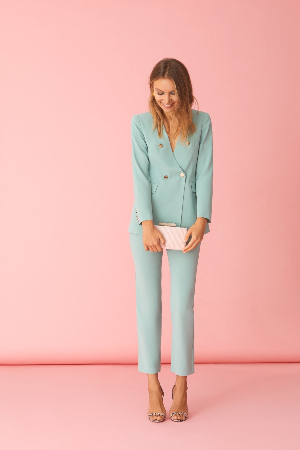 Traje Chaqueta Cornelia & Pantalon Alexandra Verde · Pretty in Pink · - Bruna