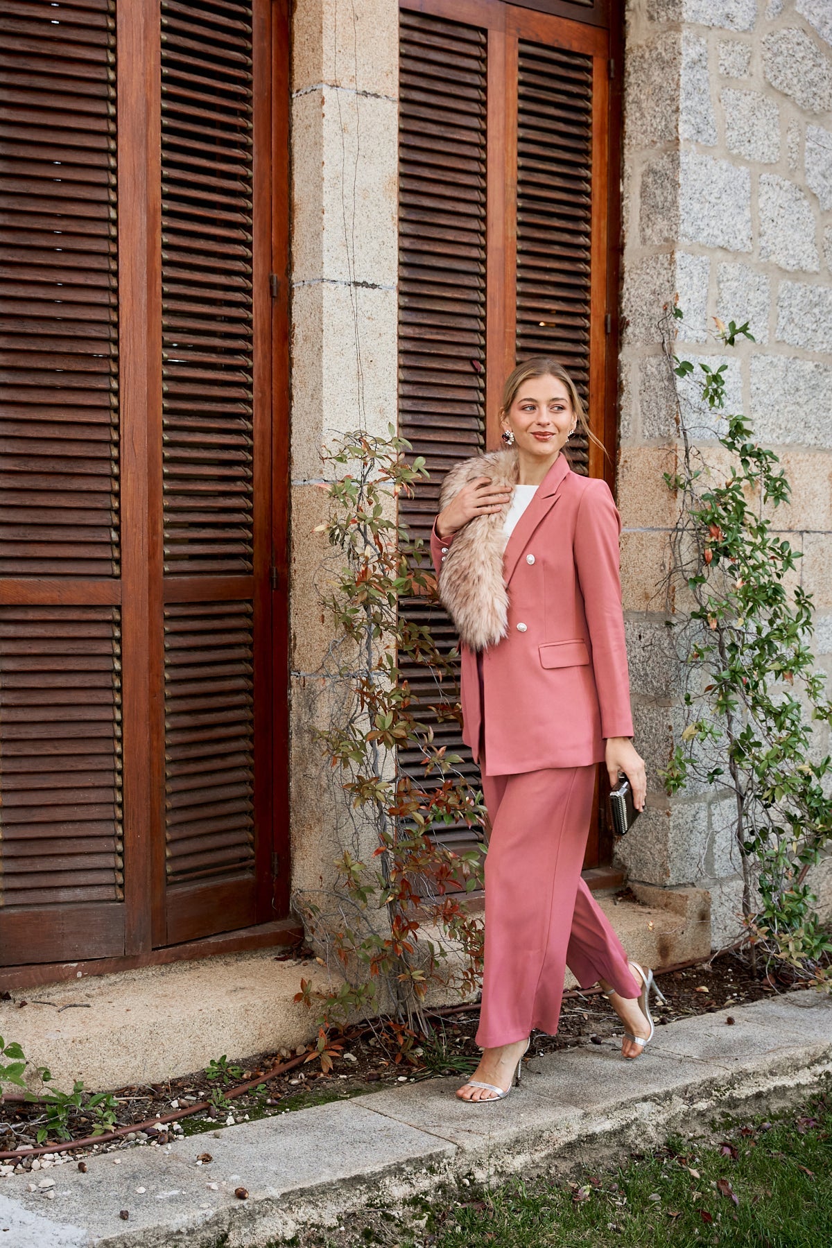 Traje Chaqueta Helena + Pantalon Adion Old Rose · Lady B · - Bruna