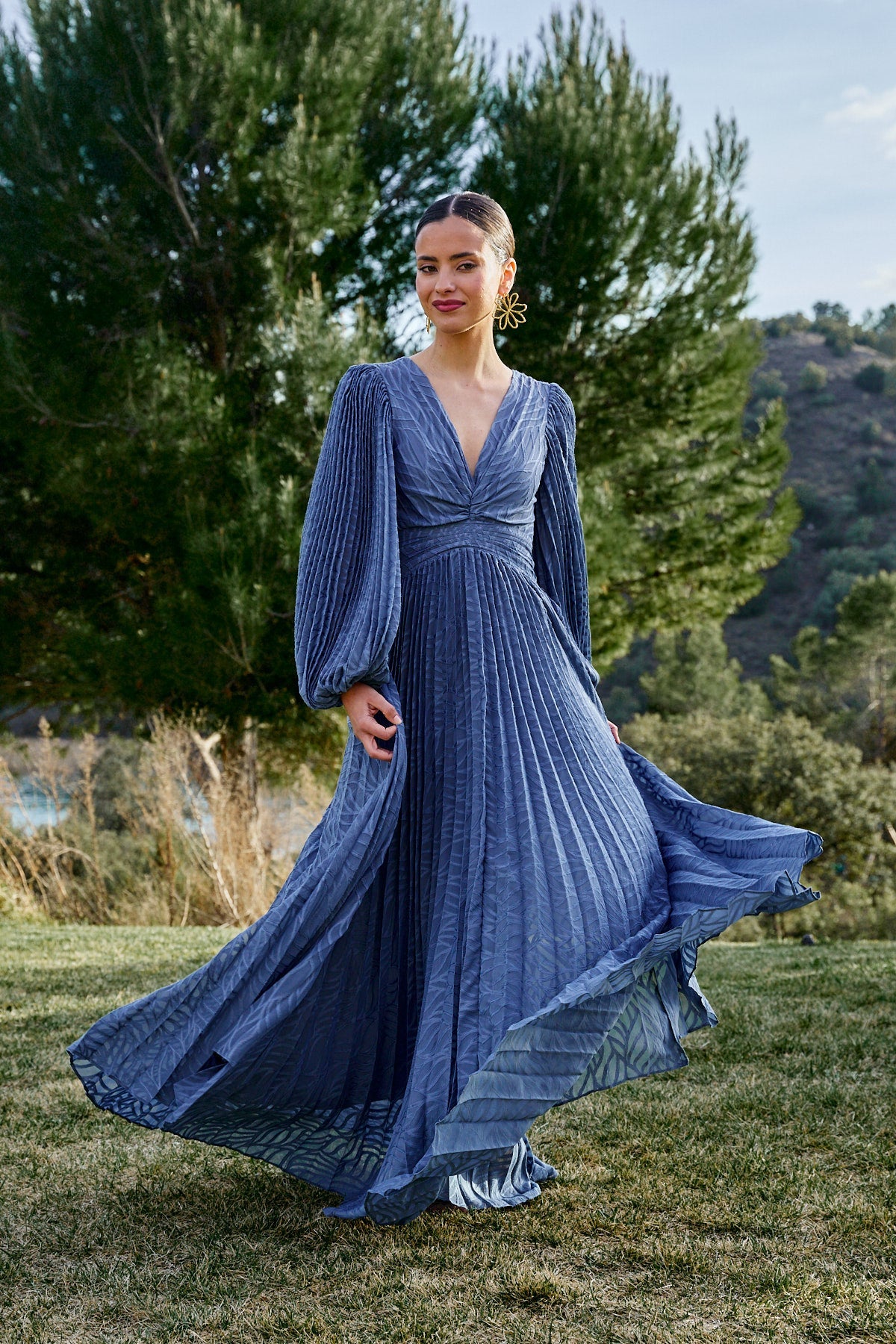 Vestidos Midi Vestido Azul Boda Vestidos Midi Invitada Boda Azul